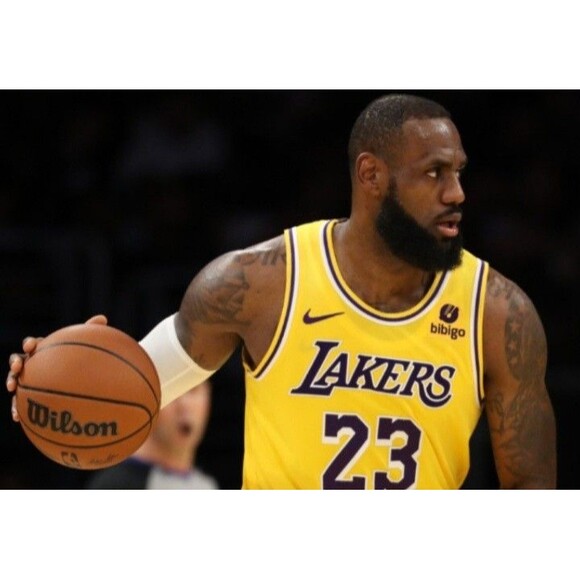 LeBron James (Nike)-(Lakers)-(Jersey)-(Yellow)-(New Cond.)-(Size-XL-52)-$100.00 - Picture 4 of 10